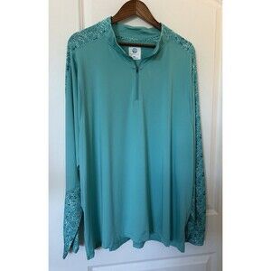 Nepallo Womens Shirt SZ 2XL Performance 1/4 Zip Rashguard Fishing Sun Protection